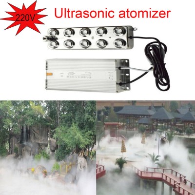 Ultrasonic 10Head Garden Mist Maker Fogger Water Fountain Air-Cooled+Transformer   273324451206